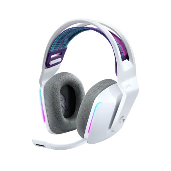 Logitech G733 LightSpeed Wireless RGB Gaming Headset – White (981-000883) image 1
