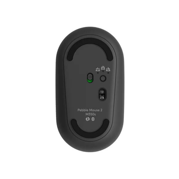 Logitech Pebble Mouse 2 M350s Compact Bluetooth Mouse – Tonal Graphite (910-007015) — rear view