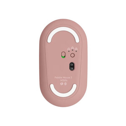 Logitech Pebble Mouse 2 M350s Compact Bluetooth Mouse – Tonal Rose (910-007014) — rear view