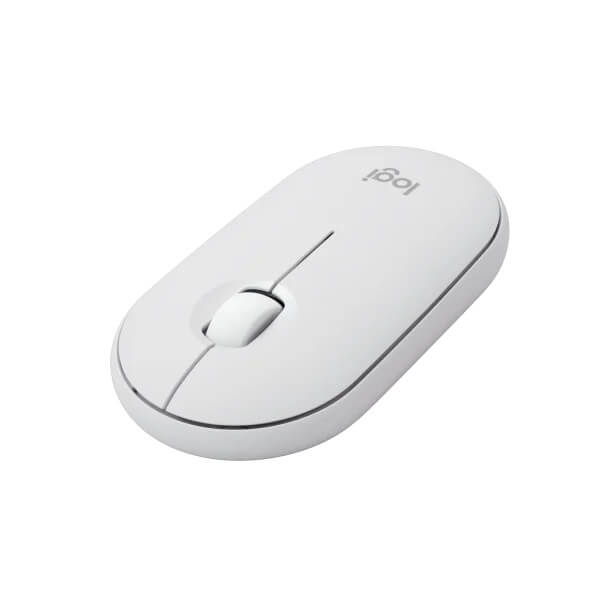 Logitech Pebble Mouse 2 M350s Compact Bluetooth Mouse – Tonal White (910-007013) — front view