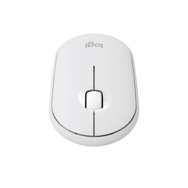 Logitech Pebble Mouse 2 M350s Compact Bluetooth Mouse – Tonal White (910-007013) — side view