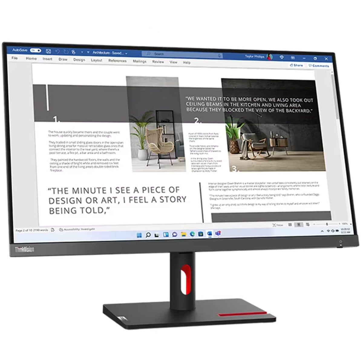 Lenovo ThinkVision S27i-30 27″ Full HD Monitor (63DFKAT4SA) — front view