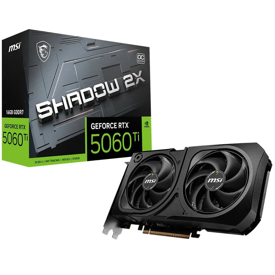MSI GeForce RTX 5060 Ti 16GB SHADOW 2X OC PLUS Graphics Card (G506T-16S2CP) image 1