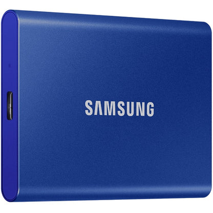 Samsung Portable T7 1TB Blue Solid State Drive (MU-PC1T0H/WW) — front view