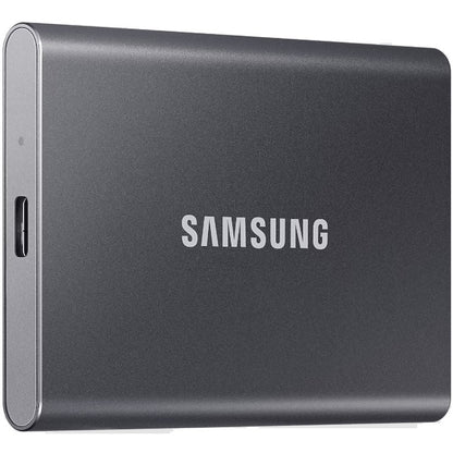Samsung Portable T7 2TB Titan Gray Solid State Drive (MU-PC2T0T/WW) — front view