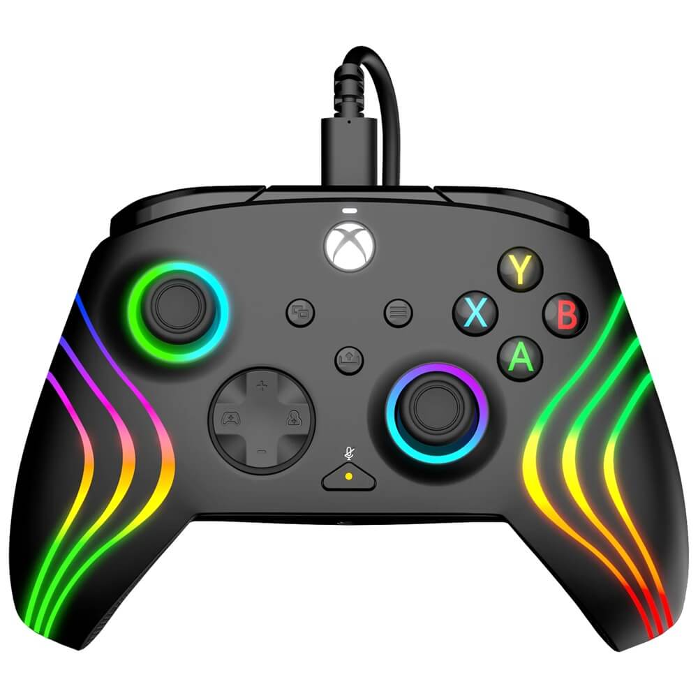 PDP Afterglow Wave Wired Controller for Xbox Series X|S & PC – Black image 1