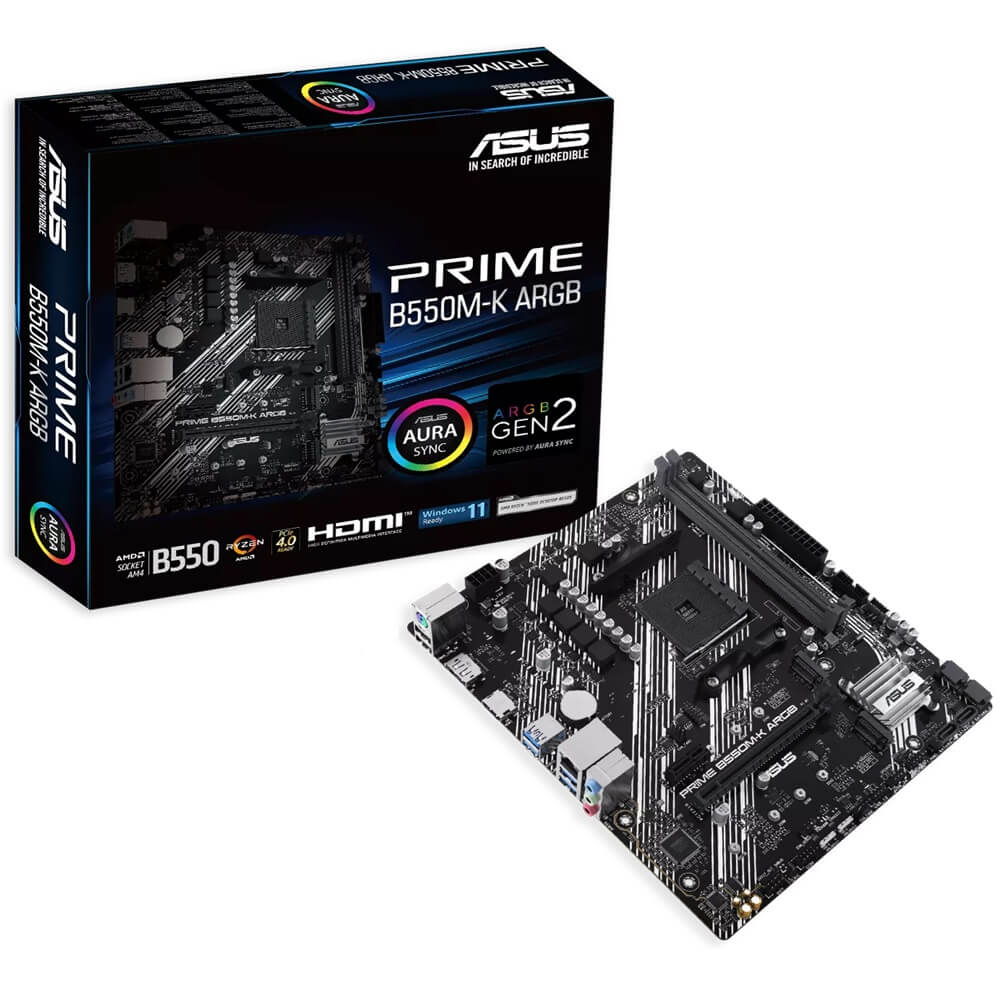 ASUS PRIME B550M-K ARGB AM4 Micro ATX Motherboard (90MB1GC0-M0EAY0) image 1