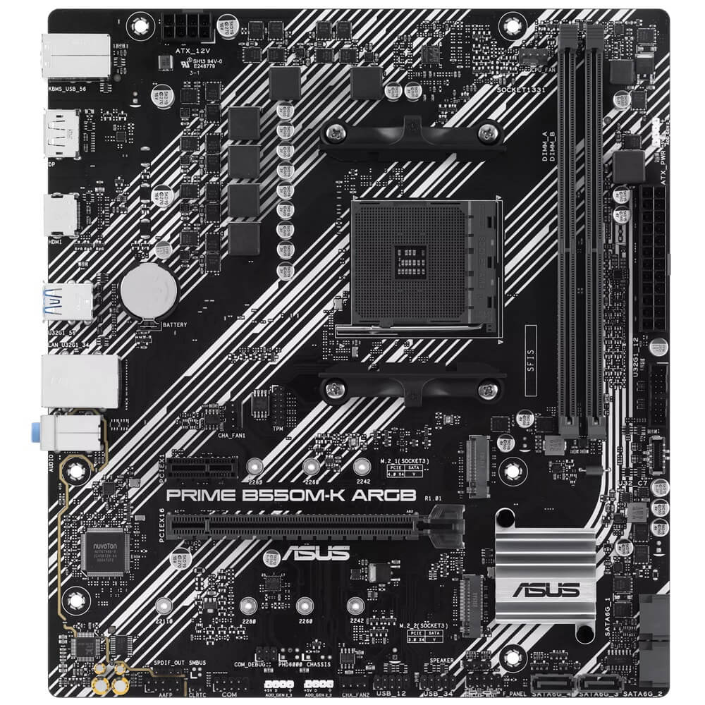 ASUS PRIME B550M-K ARGB AM4 Micro ATX Motherboard (90MB1GC0-M0EAY0) image 2