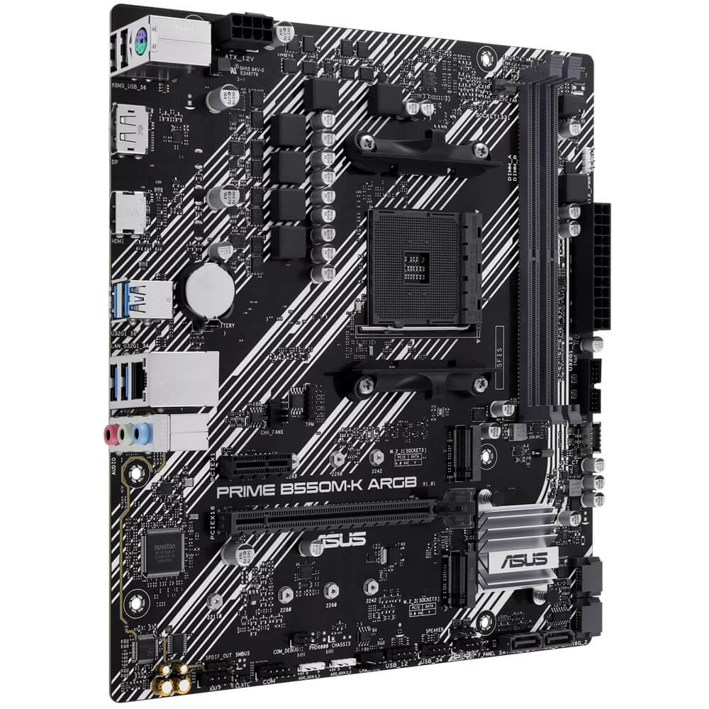 ASUS PRIME B550M-K ARGB AM4 Micro ATX Motherboard (90MB1GC0-M0EAY0) image 3
