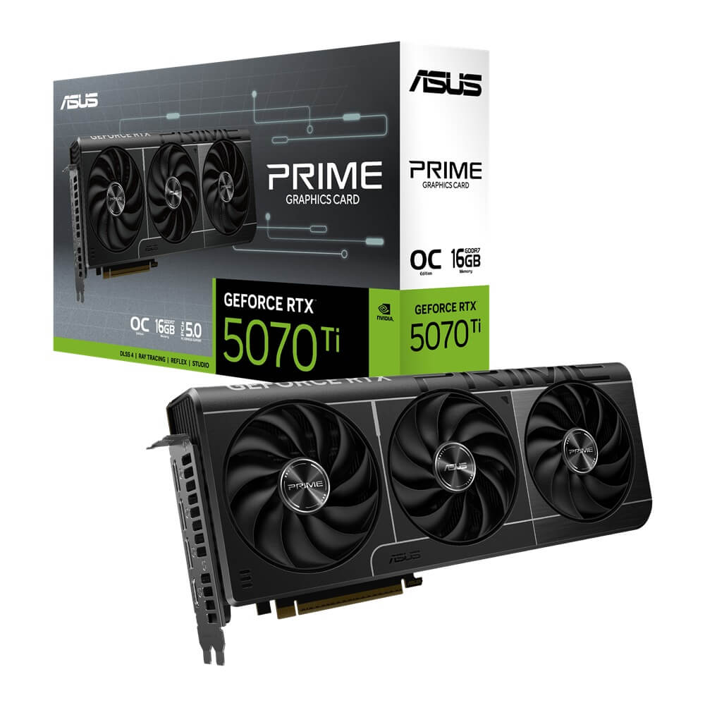 ASUS PRIME GeForce RTX 5070 Ti 16GB GDDR7 OC Edition Graphics Card (90YV0MF0-M0NA00) image 1