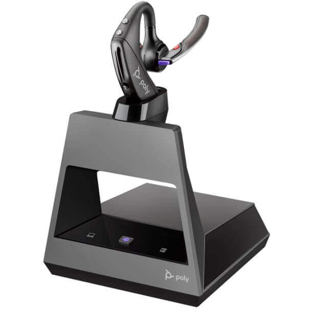 Poly Voyager 5200-M Office Headset + USB-A to Micro USB Cable (8H5Q4AA) — side view