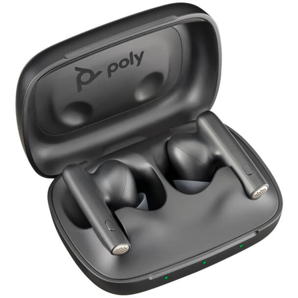 Poly Voyager Free 60 UC Carbon Black Earbuds (7Y8H4AA) — side view