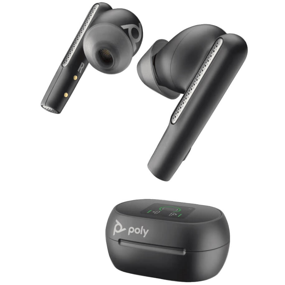 Poly Voyager Free 60+ UC M Carbon Black Earbuds (7Y8H0AA) — front view