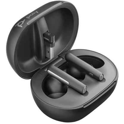 Poly Voyager Free 60+ UC M Carbon Black Earbuds (7Y8H0AA) — side view