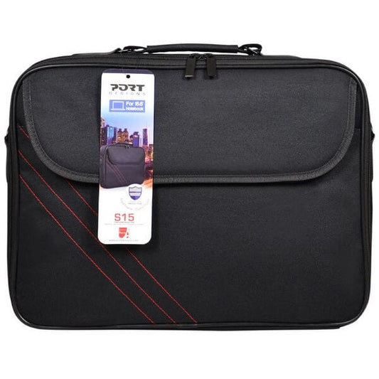 Port Designs S15 15.6″ Clamshell Laptop Bag – Black & Red (150038) image 1