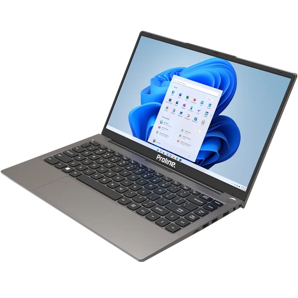 Proline V146 Notebook PC – Ryzen R7-5700U / 14″ HD / 16GB RAM / 512GB SSD / Win 11 Home / Grey (V146R716512K) — side view