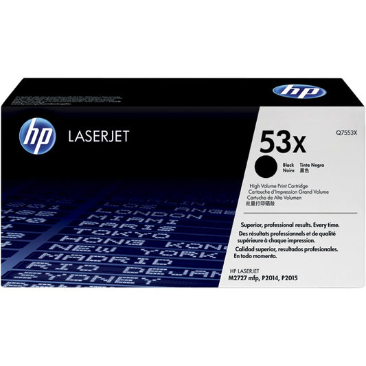 Genuine HP 53X High Yield Black LaserJet Toner Cartridge (Q7553X) image 1