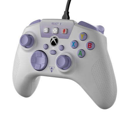 Turtle Beach REACT-R Wired Controller for Xbox Series X|S and PC – White & Purple — side view