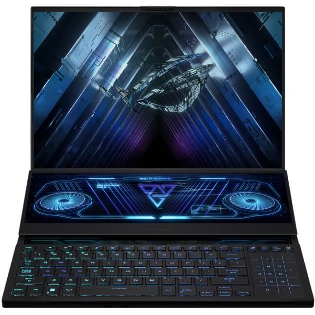 ASUS ROG Zephyrus Duo GX650 Gaming Notebook PC – Ryzen 9 7945HX / 16″ QHD+ 240Hz + 14″ 4K Touch / 32GB RAM / 1TB SSD / NVIDIA RTX 4080 12GB / Win 11 Home / Black (GX650PZ-93210B0W) image 3