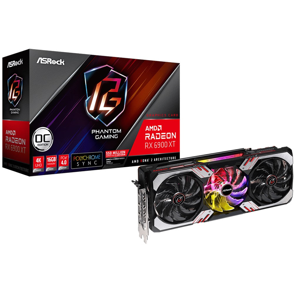 ASRock Radeon RX 6900 XT Phantom Gaming D 16G OC GDDR6 Graphics Card image 1