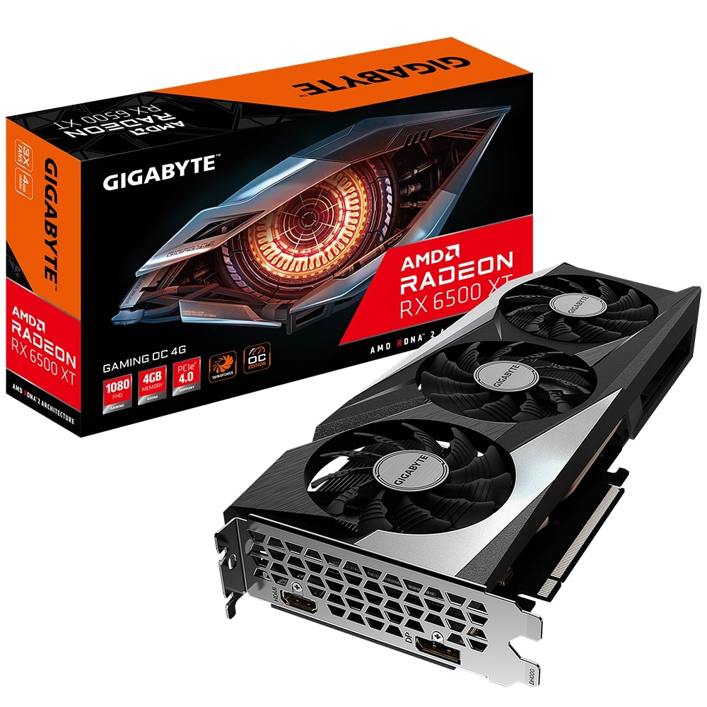 Gigabyte AMD Radeon RX 6500 XT Gaming OC 4GB Graphics Card (GV-R65XTGAMING OC-4GD) image 1
