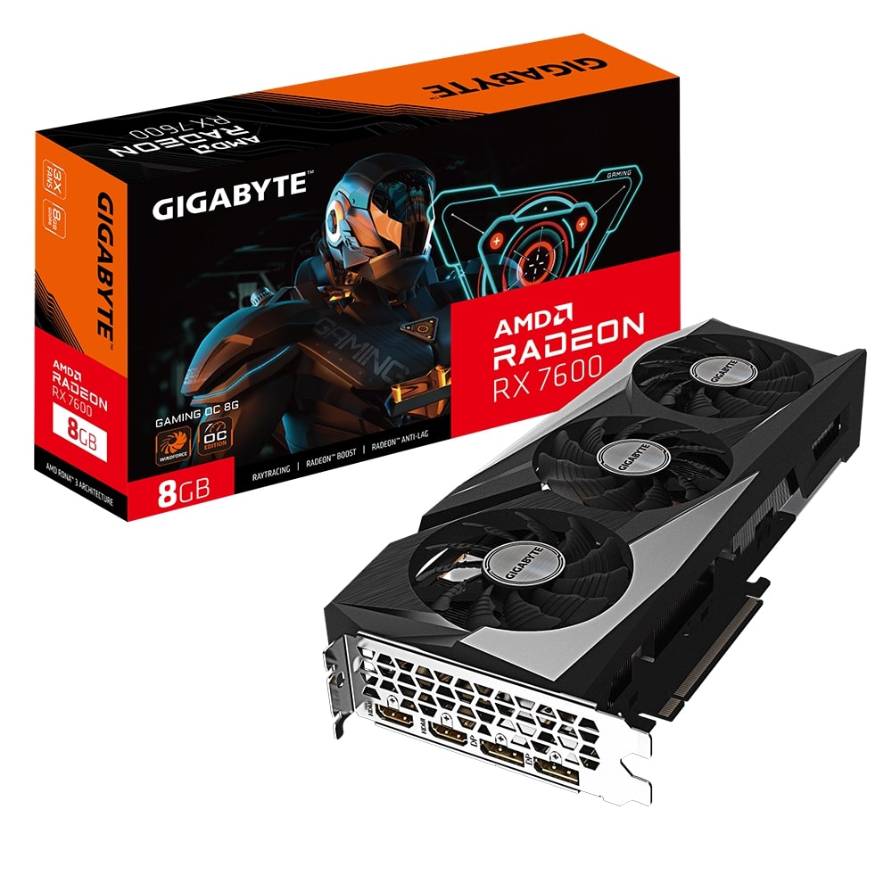 Gigabyte Radeon RX 7600 Gaming OC 8GB GDDR6 Graphics Card (GV-R76GAMING OC-8GD) image 1