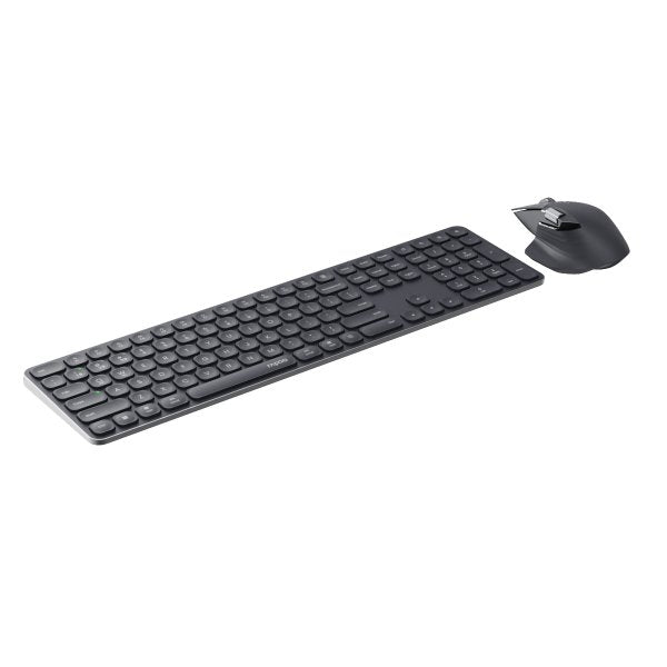Rapoo 9560M Multi-mode Wireless Keyboard & Mouse Combo — side view
