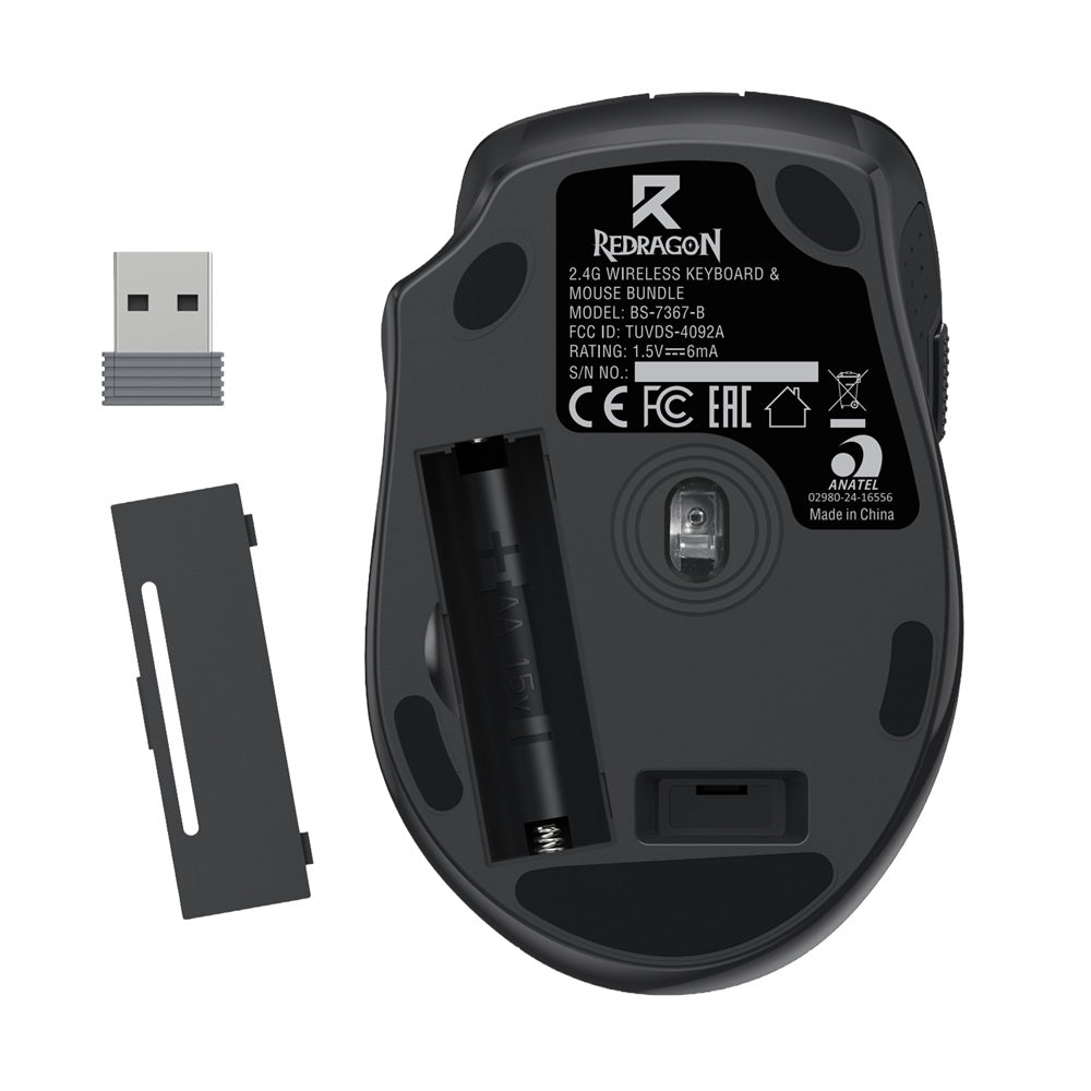 Redragon BS-7367-B Wireless Office Keyboard and Mouse Combo – Black (RD-BS-7367-B) — packaging