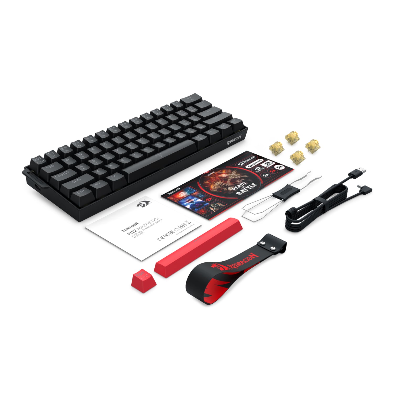 Redragon FIZZ Magnetic Plus 60% RGB Gaming Keyboard – Black (RD-K617RGB-MP) image 4