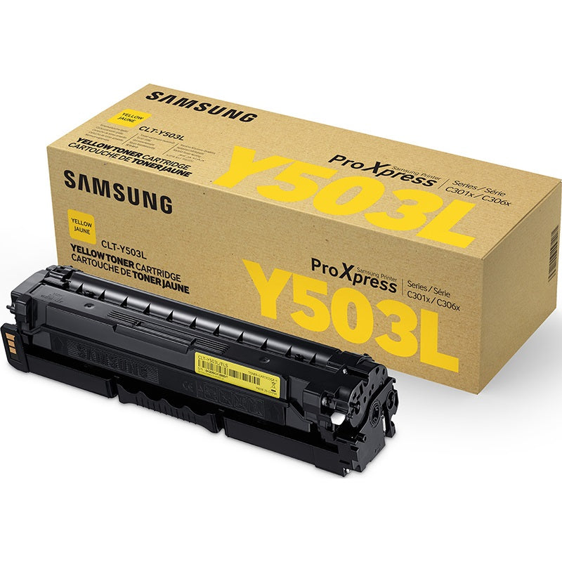 Genuine Samsung CLT-Y503L Yellow Toner Cartridge (SU493A) image 1