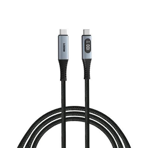 Verbatim Sync & Charge 100W Power Display Cable – Black (31848) image 1