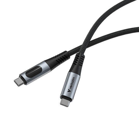 Verbatim Sync & Charge 100W Power Display Cable – Black (31848) image 2