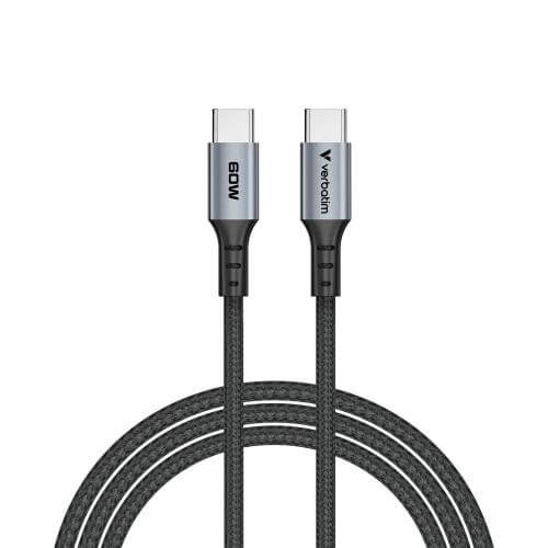 Verbatim Sync & Charge 60W USB-C to USB-C Cable – Black (31845) image 1