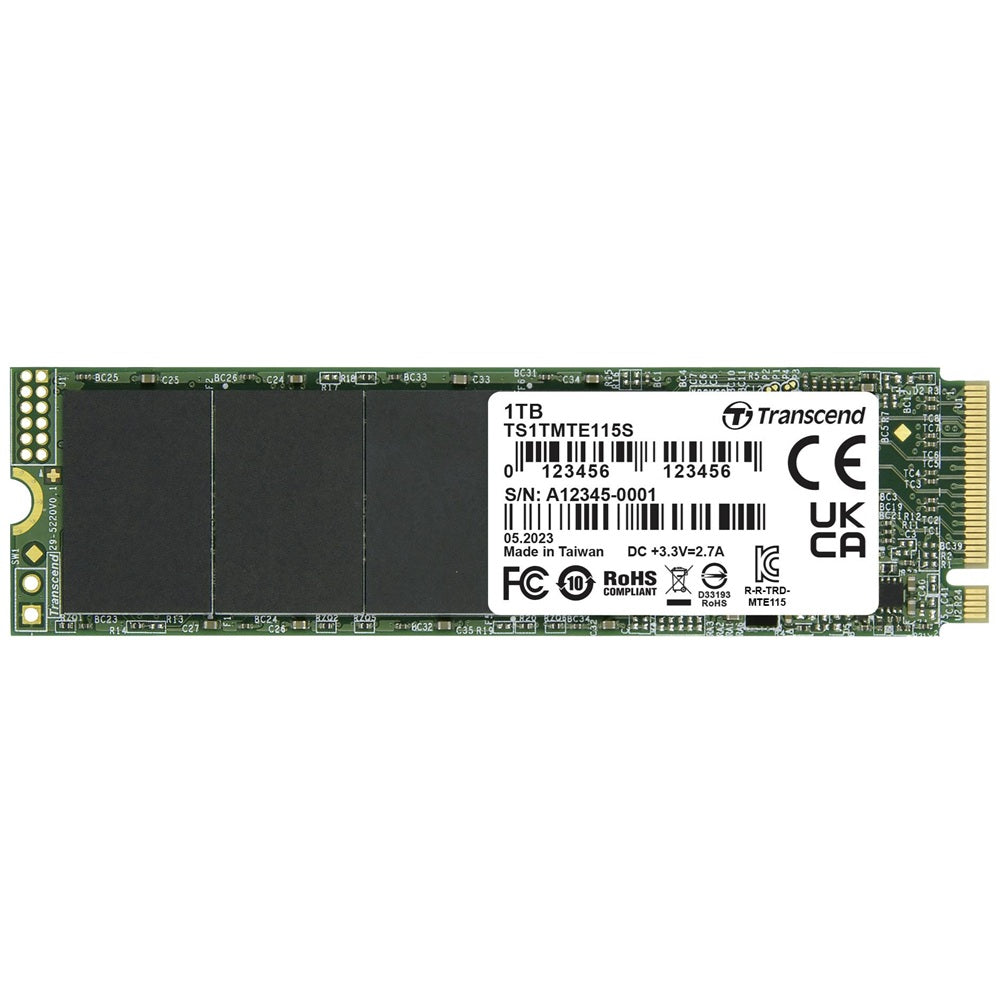 Transcend 115s 1TB M.2 2280 PCIe NVMe Gen3 x4 Solid State Drive (TS1TMTE115S)