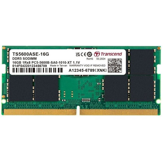 Transcend 16GB DDR5 5600MHz Notebook Memory Module (TS5600ASE-16G) image 1