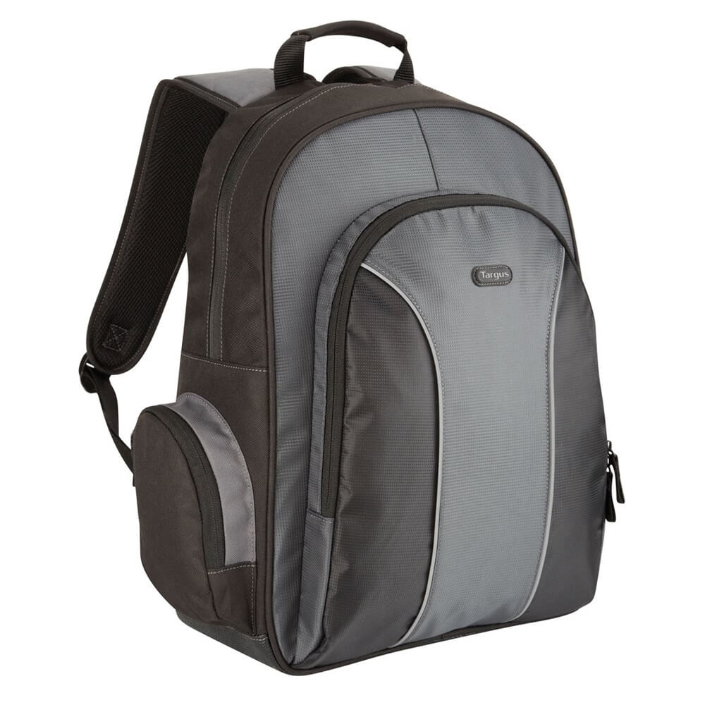 Targus Essential 15.4-16″ Laptop Backpack – Black/Grey (TSB023EU) — front view