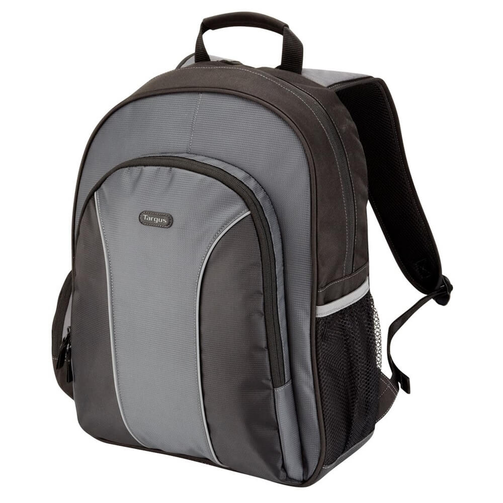 Targus Essential 15.4-16″ Laptop Backpack – Black/Grey (TSB023EU) — side view