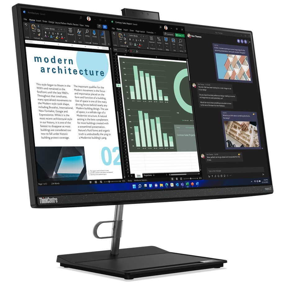 Lenovo ThinkCentre Neo 30a 22 All-in-One Desktop PC – Core i3-1220P / 21.5″ FHD / 4GB RAM / 256GB SSD / Win 11 Pro (12B1003ASA) image 2