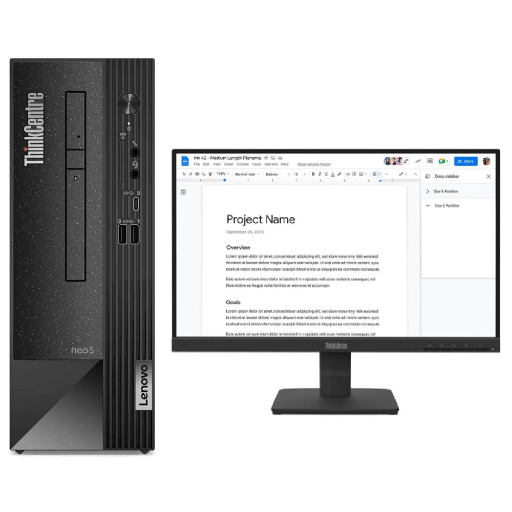 Lenovo ThinkCentre Neo 50s Gen 4 Desktop PC (12JFS0AM00) + Lenovo ThinkVision S22-4e 21.5″ Full HD IPS Monitor (64CBKAT6SA) image 1