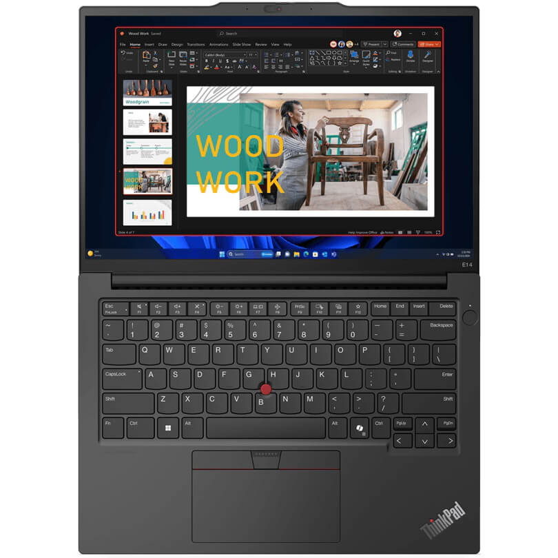 Lenovo ThinkPad E14 Gen 6 Notebook PC – Ryzen 5 7535HS / 14″ WUXGA / 8GB RAM / 512GB SSD / Win 11 Pro (21M30032ZA) — rear vie