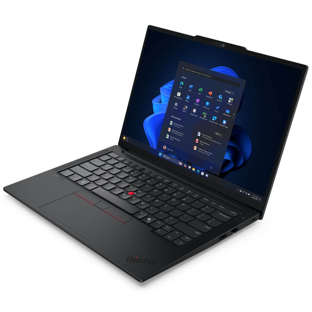 Lenovo ThinkPad E14 Gen 7 Notebook PC (21SX001YZA) + Lenovo B210 16″ Laptop Backpack – Black (4X41Q27245) — rear view