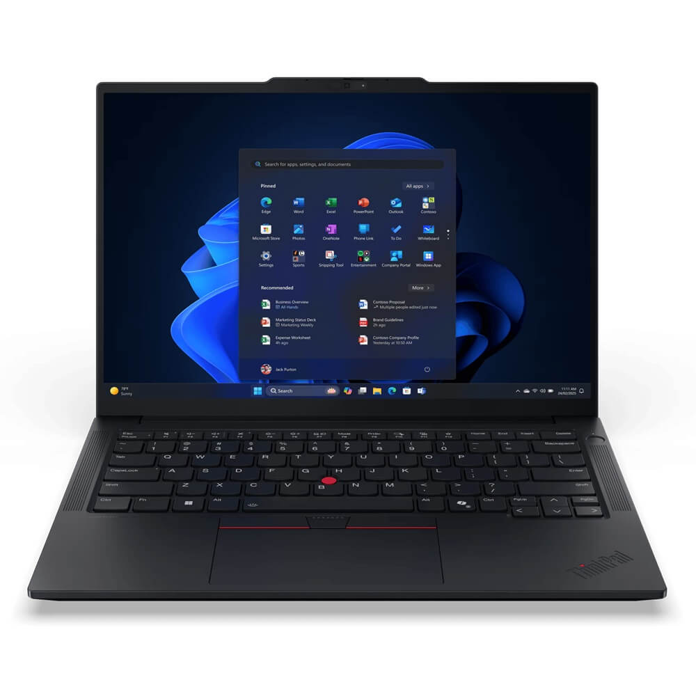 Lenovo ThinkPad E14 Gen 7 Notebook PC (21SX001YZA) + Lenovo B210 16″ Laptop Backpack – Black (4X41Q27245) — front view