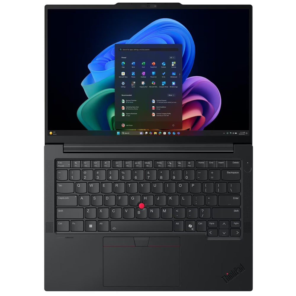 Lenovo ThinkPad E14 Gen 8 Notebook – Core Ultra 7 355 / 14″ WUXGA / 16GB RAM / 512GB SSD / Win 11 Pro (21Y6001RZA) — rear vie