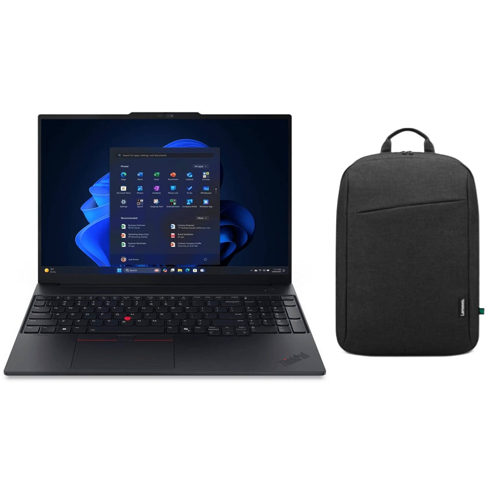 Lenovo ThinkPad E16 Gen 3 Notebook PC (21SR005BZA) + Lenovo B210 16″ Laptop Backpack – Black (4X41Q27245)