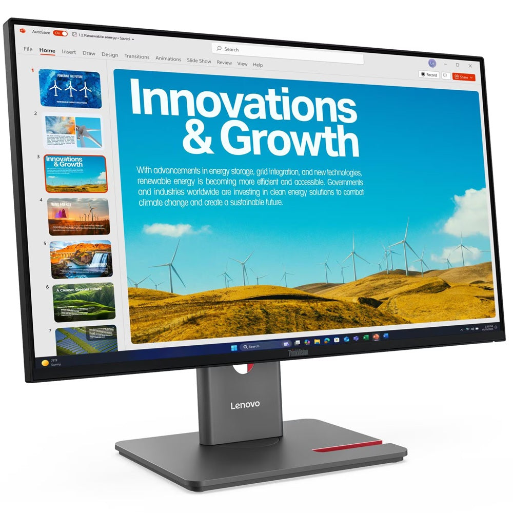 Lenovo ThinkVision P24QD-40 23.8″ QHD IPS Monitor (64B1GAT1SA) — front view