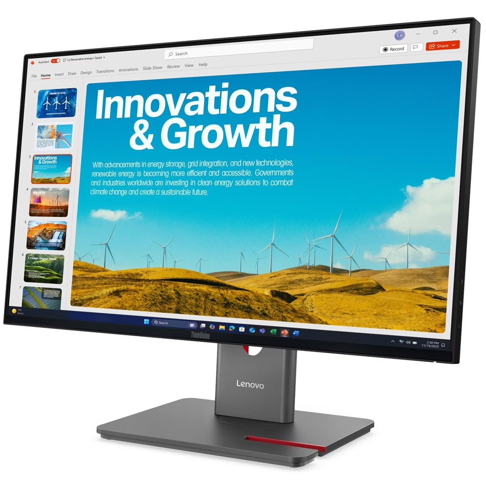 Lenovo ThinkVision P24QD-40 23.8″ QHD IPS Monitor (64B1GAT1SA) — side view