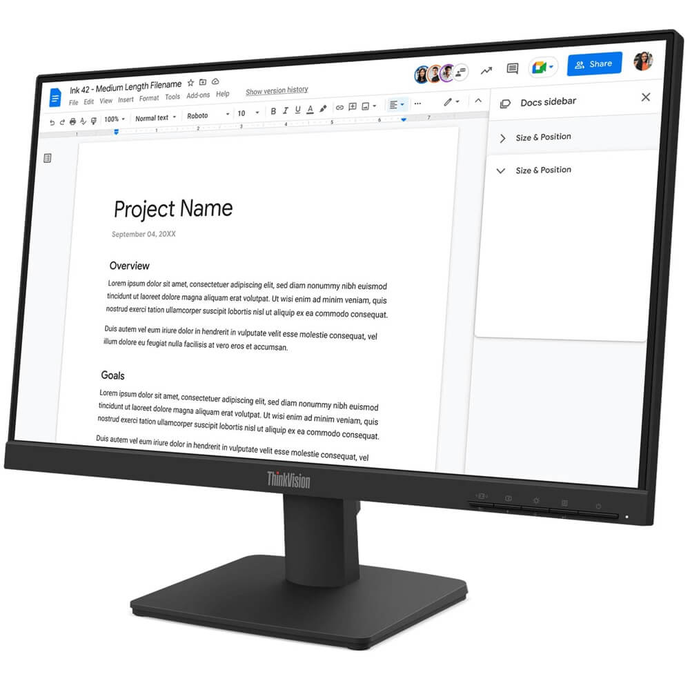 Lenovo ThinkVision S22-4e 21.5″ Full HD IPS Monitor (64CBKAT6SA) — side view
