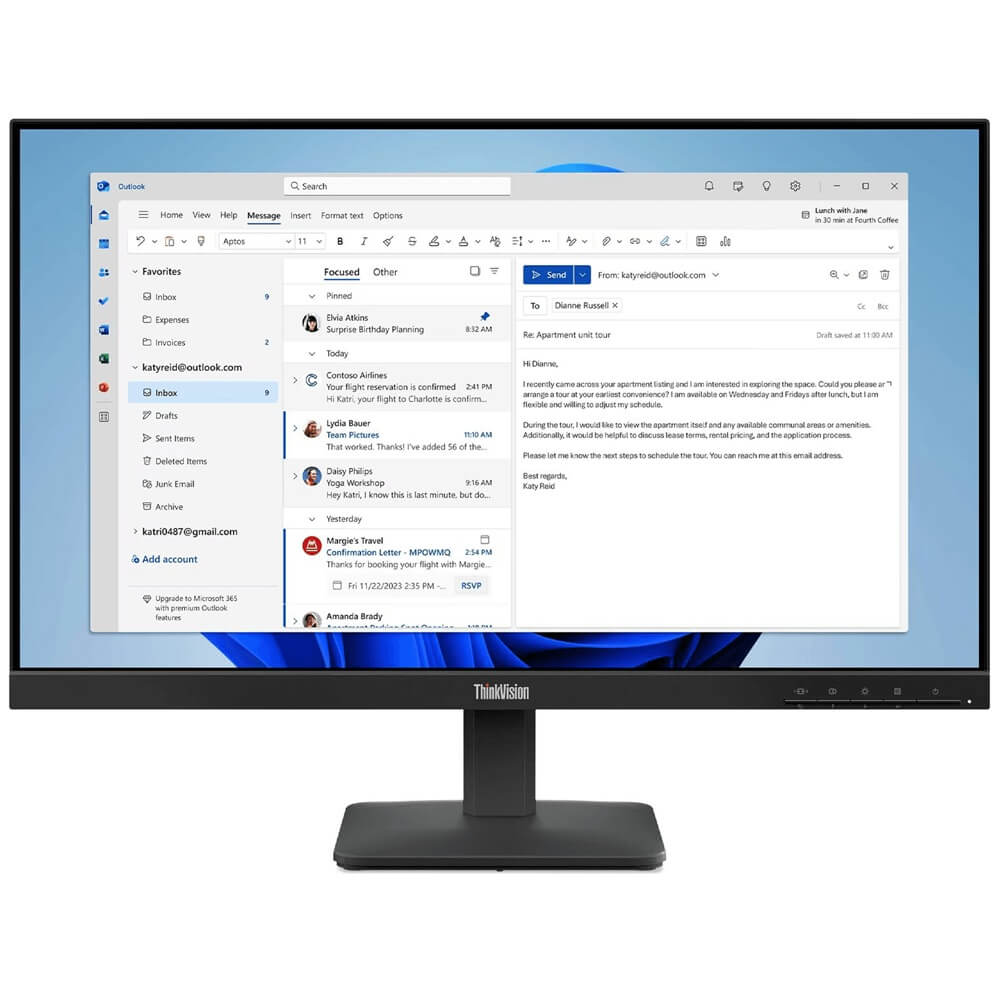 Lenovo ThinkVision S24-4e 23.8″ Full HD IPS Monitor (64B5KAT1SA)
