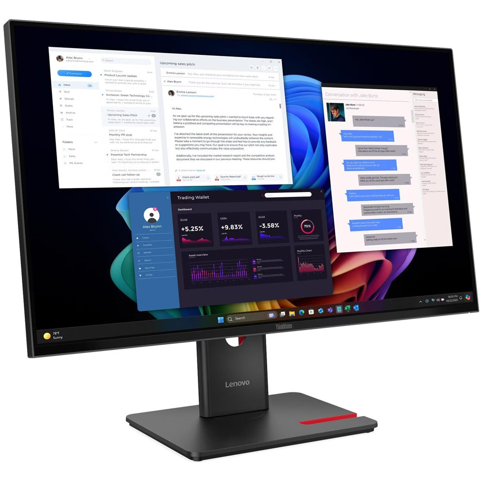Lenovo ThinkVision T27UD-40 27-inch UHD Monitor (64AFGAT2SA) — front view