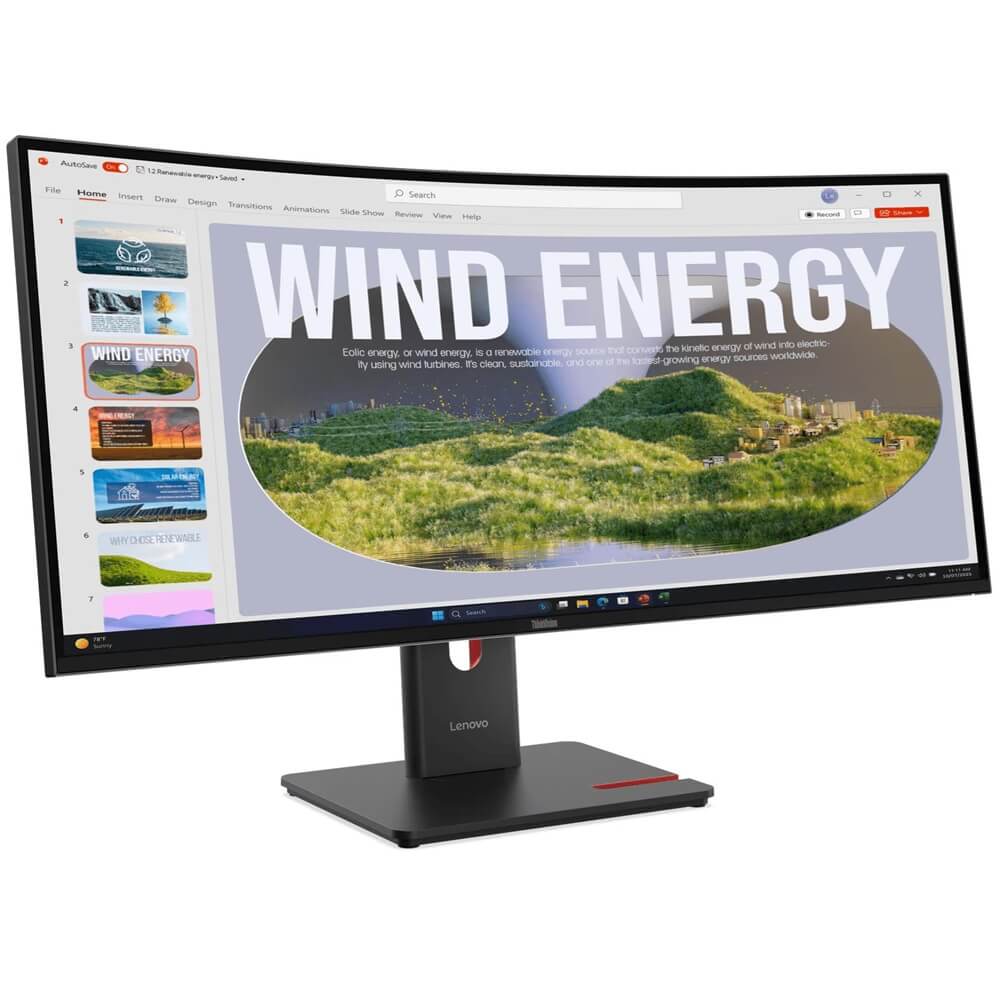 Lenovo ThinkVision T34WD-40 34″ WQHD Curved Monitor (64AEGAT1SA) — front view